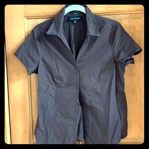 Brown short sleeve blouse